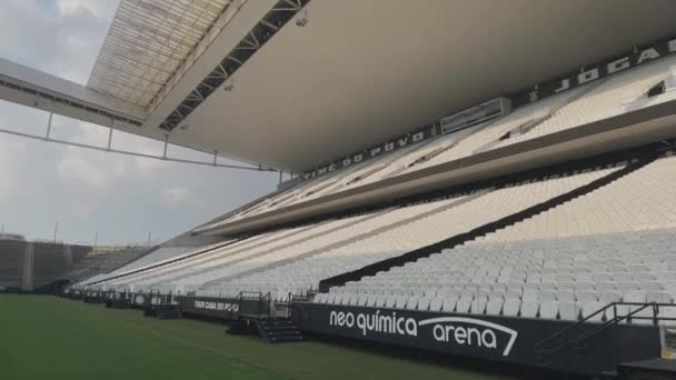 Внутренний Вид Стадиона Коринтианс Нео Кумица Арена Итак Пауло Бразилия — стоковое видео