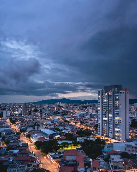 Arial Utsikt Fra Nordområdet Byen Paulo Brasil Natten – stockfoto