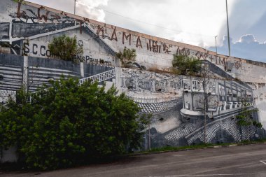Corinthians Stadyumu 'nun güzel duvar resimleri. Paulo, Brezilya. 13 Mart 2024.