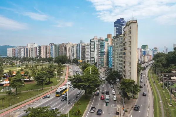 Sao Vicente 'nin Skyline' ı, So Paulo, Brezilya. 2 Nisan 2024.