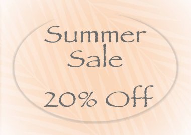 Şeftali rengi arka planlı yaz indirimi afişi.