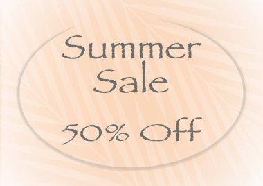 Şeftali rengi arka planlı yaz indirimi afişi.