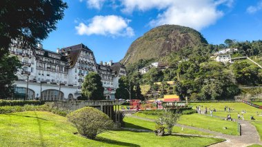Quitandinha Sarayı, Petropolis, Rio de Janeiro, Brezilya 'daki tarihi bina. 30 Mayıs 2024.