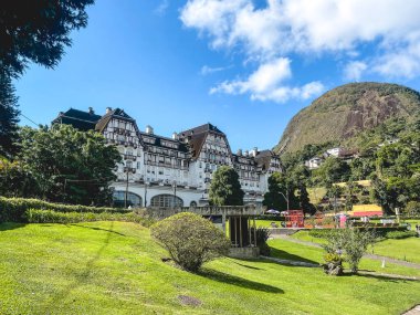 Quitandinha Sarayı, Petropolis, Rio de Janeiro, Brezilya 'daki tarihi bina. 30 Mayıs 2024.