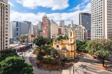 So Paulo, Brazil, August 13, 2024. Panoramic view from the neighborhood Republica.  clipart