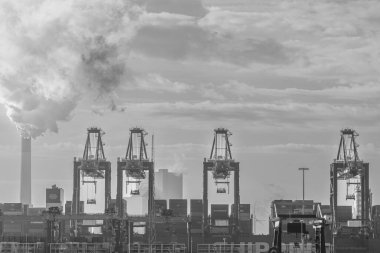 October 25, 2024. Maasvlakte Rotterdam, The Netherlands. The harbour at The Maasvlakte, Rotterdam. clipart