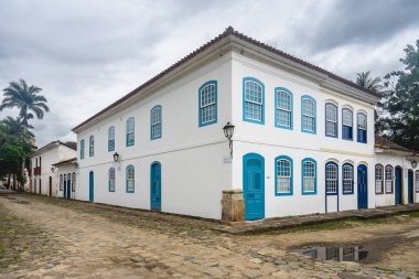 Paraty, RJ, Brezilya 'nın eski tarihi merkezi. Ocak 6, 2025.