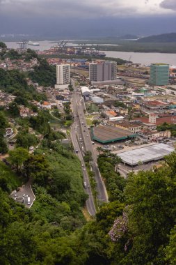 Eski merkez ve Santos Limanı, SP, Brezilya.