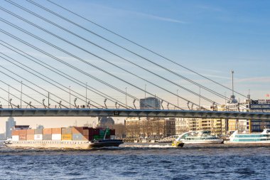 1 Aralık 2024. Rotterdam, Hollanda. Rotterdam 'daki Erasmusbridge' e yakın..