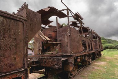 10 Mart 2025. Santo Andre SP Brezilya 'da terk edilmiş bir İngiliz tren istasyonu..