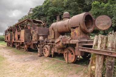 10 Mart 2025. Santo Andre SP Brezilya 'da terk edilmiş bir İngiliz tren istasyonu..