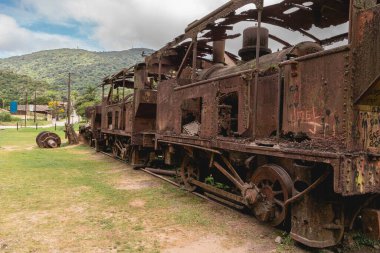 10 Mart 2025. Santo Andre SP Brezilya 'da terk edilmiş bir İngiliz tren istasyonu..