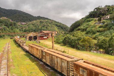 10 Mart 2025. Santo Andre SP Brezilya 'da terk edilmiş bir İngiliz tren istasyonu..