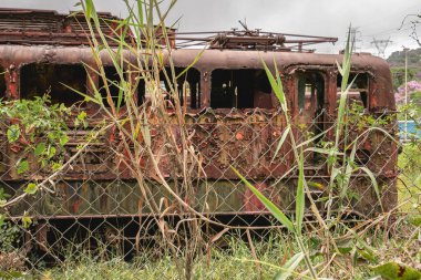 10 Mart 2025. Santo Andre SP Brezilya 'da terk edilmiş bir İngiliz tren istasyonu..