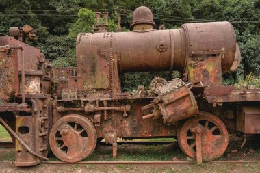 10 Mart 2025. Santo Andre SP Brezilya 'da terk edilmiş bir İngiliz tren istasyonu..