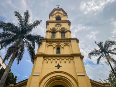 Brezilya, Sao Paulo 'nun merkezindeki güzel kilise. 14 Mart 2025.