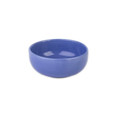 Blue ceramic bowl isolated over white background.