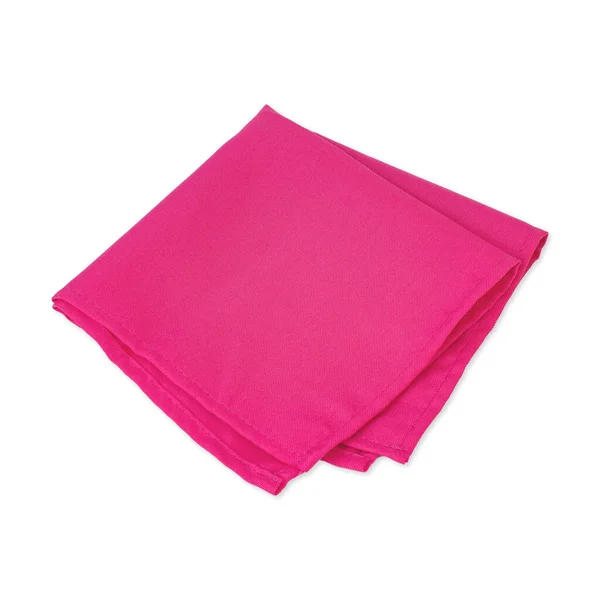 Folded Pink Tissue Napkin Isolated White Background — Stockfoto