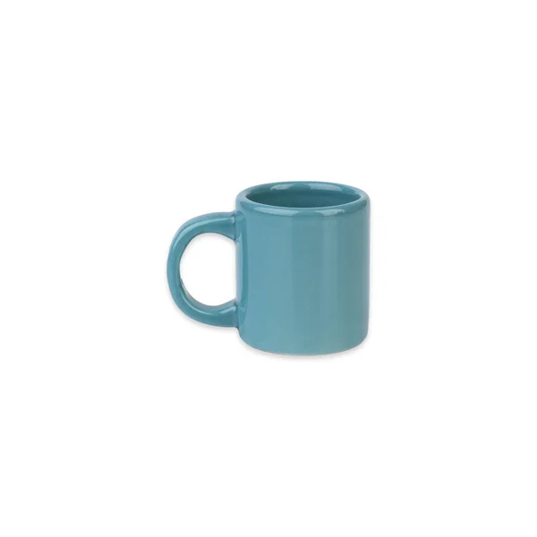Tiny Blue Ceramic Coffee Cup Isolated White Background — Photo