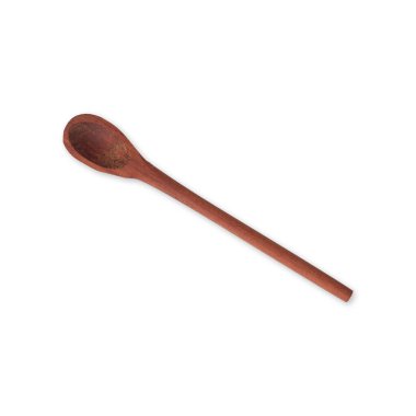 Beyaz arkaplan üzerinde izole edilmiş el yapımı ahşap spatula.