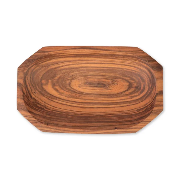 Wooden Plate Isolated White Background — Fotografia de Stock