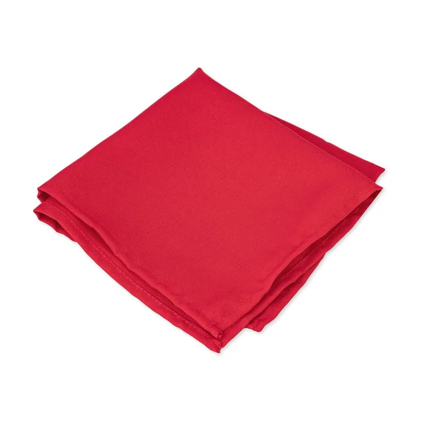 Gevouwen Rode Zakdoek Servet Geïsoleerd Witte Achtergrond — Stockfoto