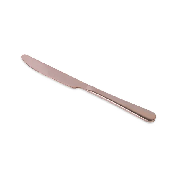 Розовый Золотой Металлический Нож Белом Фоне — стоковое фото