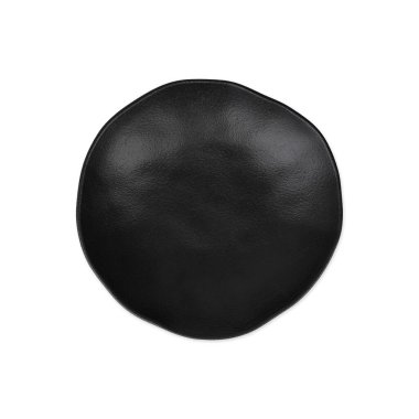 Siyah kırsal seramik plaka beyaz arkaplan üzerinde izole.