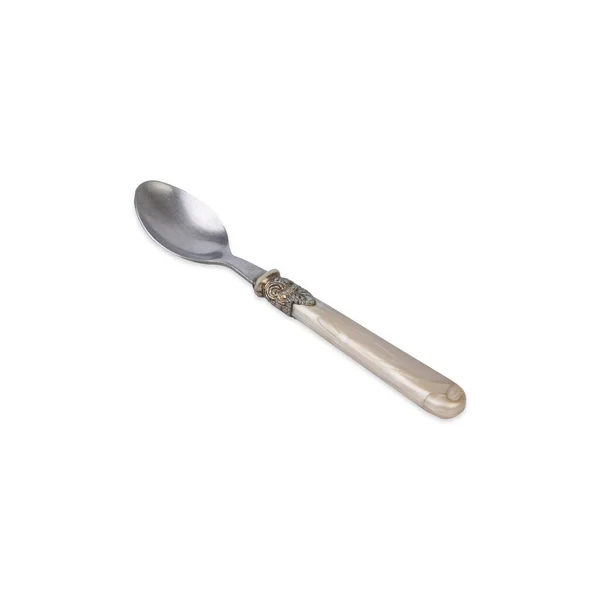 Old Decorated Metal Spoon Isolated White Background — Stock Photo, Image