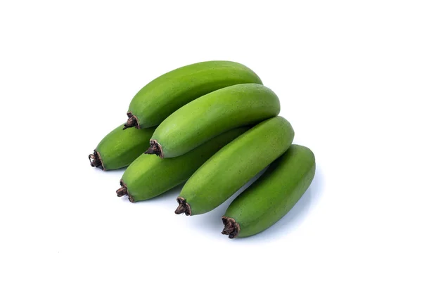 Banda Zielonych Bananów Odizolowanych Białym Tle — Zdjęcie stockowe