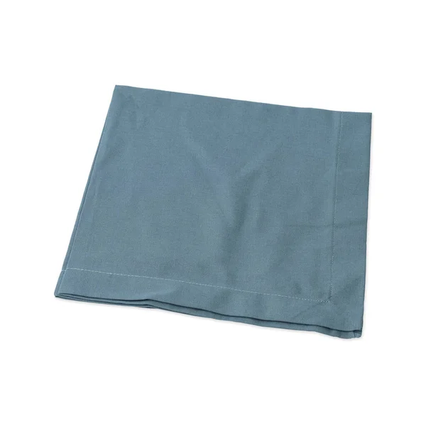 Folded Blue Tissue Napkin Isolated White Background — Stockfoto