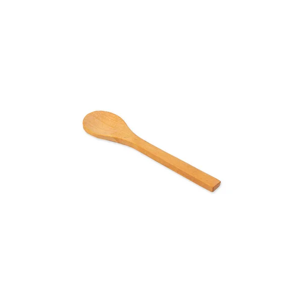 Tiny Bamboo Wooden Spoon Isolated White Background — Stock Photo, Image