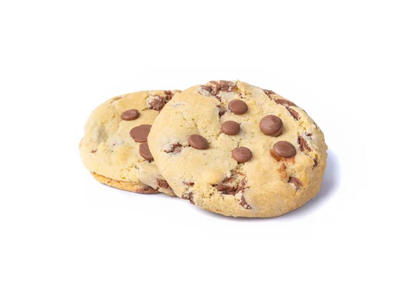 Chocolate Chip Cookies Isoliert Über Weißem Hintergrund — Stockfoto