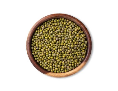 Beyaz arka planda izole edilmiş bir kasedeki Moyashi fasulyeleri..