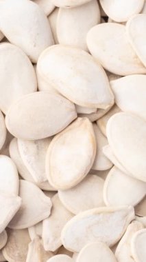 Balkabağı tohumlarının üst görüntüsü. Yemek arkaplanı.