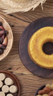 Tipik Brezilya Haziran festivali yemekleri. Festa junina