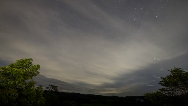Una Stella Lattea Cielo Vicino Con Nuvoloso Sulla Vista Delle — Video Stock