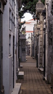  Anıt mezarlıklarla çevrili tarihi Recoleta mezarlığı dar koridorları