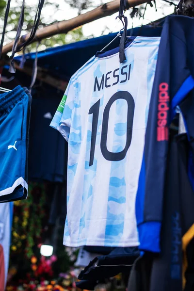 Calcuta India Noviembre 2022 Camisetas Fútbol Leonor Messi Cuelgan Una —  Fotos de Stock