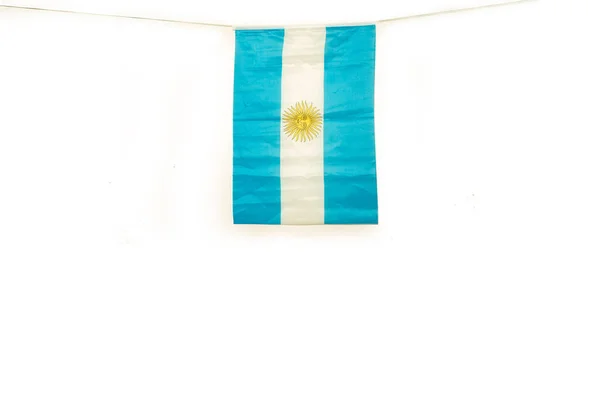 Bandera Argentina Aislada Sobre Fondo Blanco — Foto de Stock
