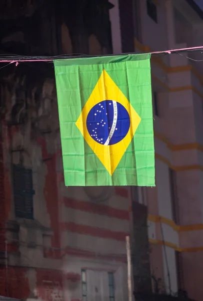 Bandera Brasileña Colgada Calcuta — Foto de Stock