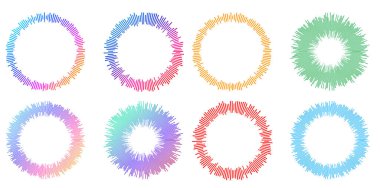 Tasarım ögeleri sembolünü düzenlenebilir yarım ton çerçeve nokta çember desenini beyaz arkaplanda ayarla. Vektör illüstrasyonunda siyah rastgele noktalar var. Yarım ton çember noktası metni kullanarak kenarlık simgesini yuvarla