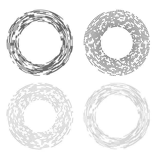 Définir Symbole Des Éléments Conception Modèle Cercle Point Demi Teinte — Image vectorielle