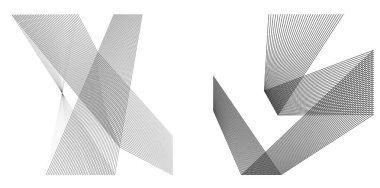 Açı dalgalarının beyaz arka planında soyut çizgiler siyah beyaz tasarım elemanı. Vector Illustration, grunge şık kartvizit, basılı broşür, el ilanı, afiş, kapak kitabı, etiket, kumaş için 10 puan aldı