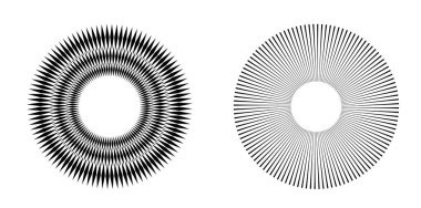 Tasarım elemanı çemberini ayarla İzole edilmiş koyu renk vektör altın halkadan. Harmanlama Aracı kullanılarak oluşturulan birçok parlak girdabın soyut dalgalı çizgileri. Sunumunuz için vektör illüstrasyonu EPS10