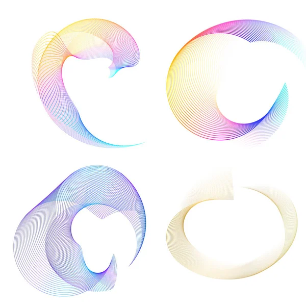 Set Design Element Circle Isolated Bold Vector Colors Golden Ring —  Vetores de Stock
