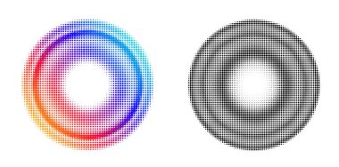 Tasarım ögeleri sembolünü düzenlenebilir yarım ton çerçeve nokta çember desenini beyaz arkaplanda ayarla. Vektör illüstrasyonunda siyah rastgele noktalar var. Yarım ton çember noktası metni kullanarak kenarlık simgesini yuvarla