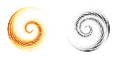Tasarım elemanı çemberini ayarla İzole edilmiş koyu renk vektör altın halkadan. Harmanlama Aracı kullanılarak oluşturulan birçok parlak girdabın soyut dalgalı çizgileri. Sunumunuz için vektör illüstrasyonu EPS10