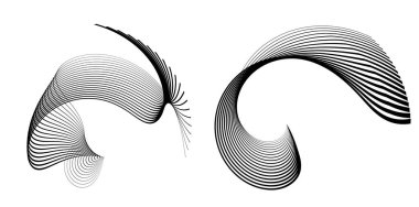 Dalgaların beyaz arka planında soyut çizgi renk tasarım ögesini ayarla. Vector Illustration, grunge şık kartvizit, basılı broşür, el ilanı, afiş, kapak kitabı, etiket, kumaş için 10 puan aldı