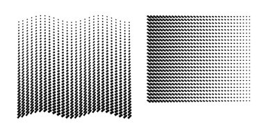 Tasarım ögeleri simgesini düzenlenebilir simge olarak belirleyin - Beyaz arkaplanda yarım ton nokta deseni. Vektör illüstrasyonu, teknoloji için siyah soyut rastgele noktalar ve büyük veri içeren 10 kare kaydediyor